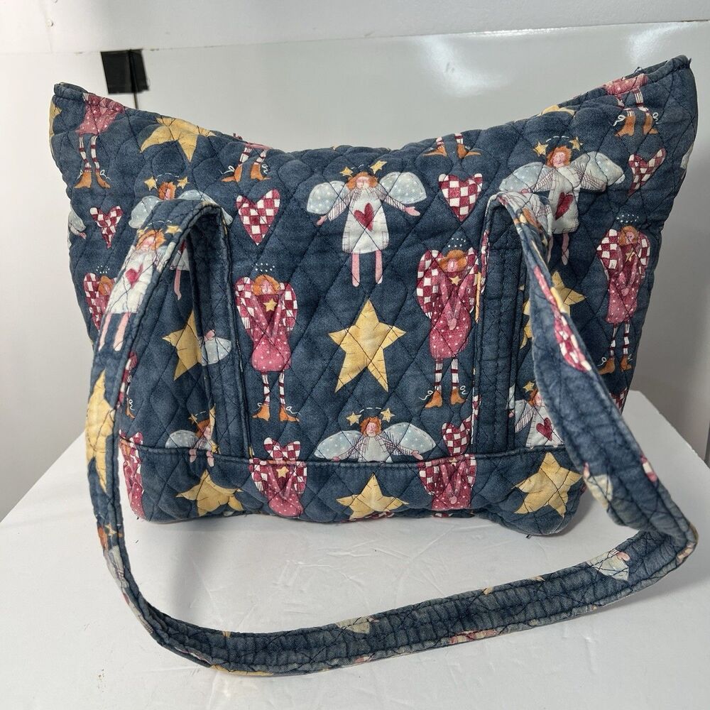 primitive Folk Art Medium Tote Shoulder Bag Quilted Purse Christmas grandmacore